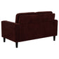 Ruth Fabric Upholstered Track Arm Loveseat Rust Red - Discount Furniture Connection