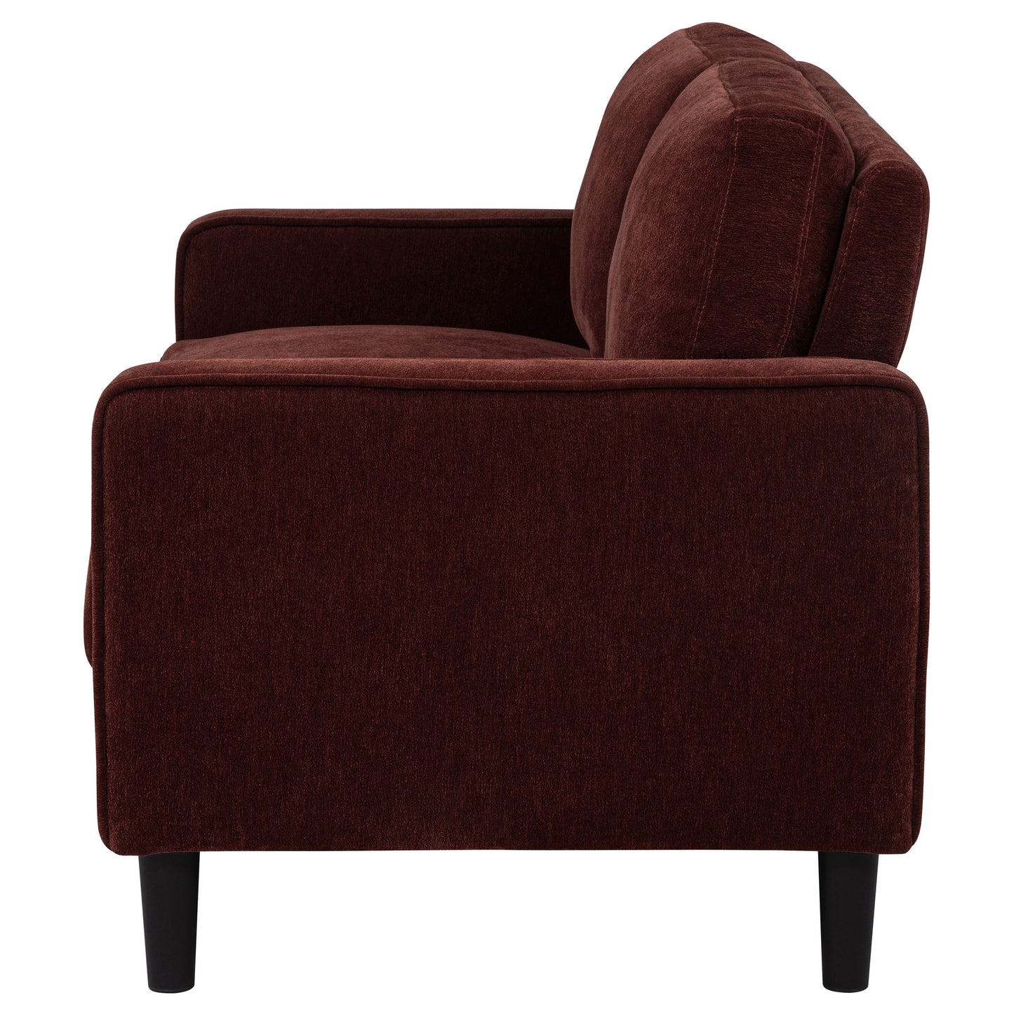 Ruth Fabric Upholstered Track Arm Loveseat Rust Red - Discount Furniture Connection