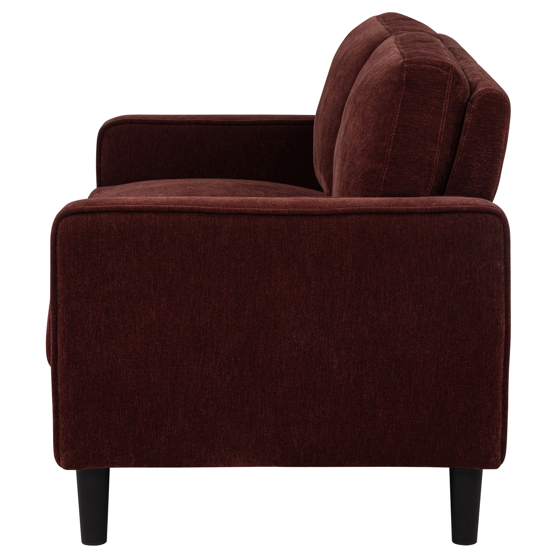 Ruth Fabric Upholstered Track Arm Loveseat Rust Red - Discount Furniture Connection