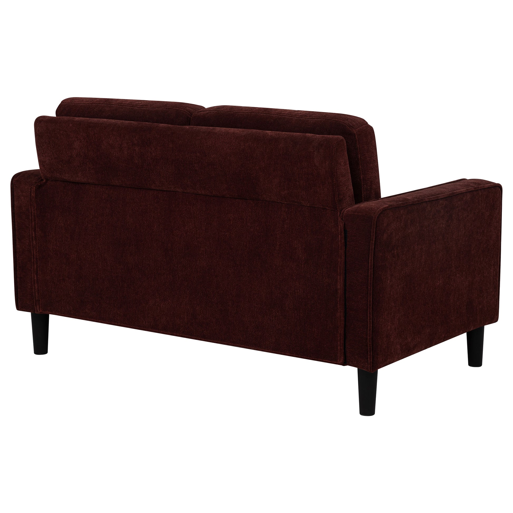 Ruth Fabric Upholstered Track Arm Loveseat Rust Red - Discount Furniture Connection