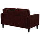 Ruth Fabric Upholstered Track Arm Loveseat Rust Red - Discount Furniture Connection