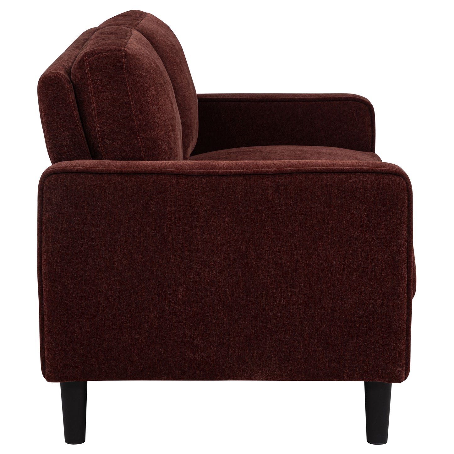Ruth Fabric Upholstered Track Arm Loveseat Rust Red - Discount Furniture Connection