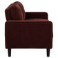 Ruth Fabric Upholstered Track Arm Loveseat Rust Red - Discount Furniture Connection
