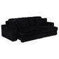 Jacana Corduroy Upholstered Dual Power Chaise Sofa Black