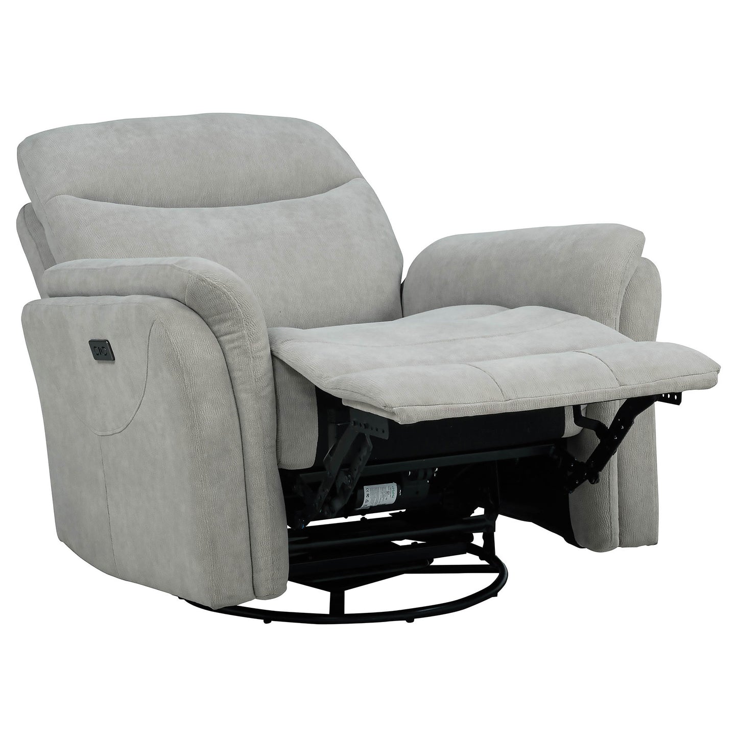 Adler Upholstered Power Swivel Glider Recliner Ivory