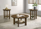 Ottowa 3-piece Round Wood Coffee Table Set Brown