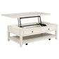 Payne 48-inch Mobile Lift Top Coffee Table Distressed White - Discount Furniture Connection