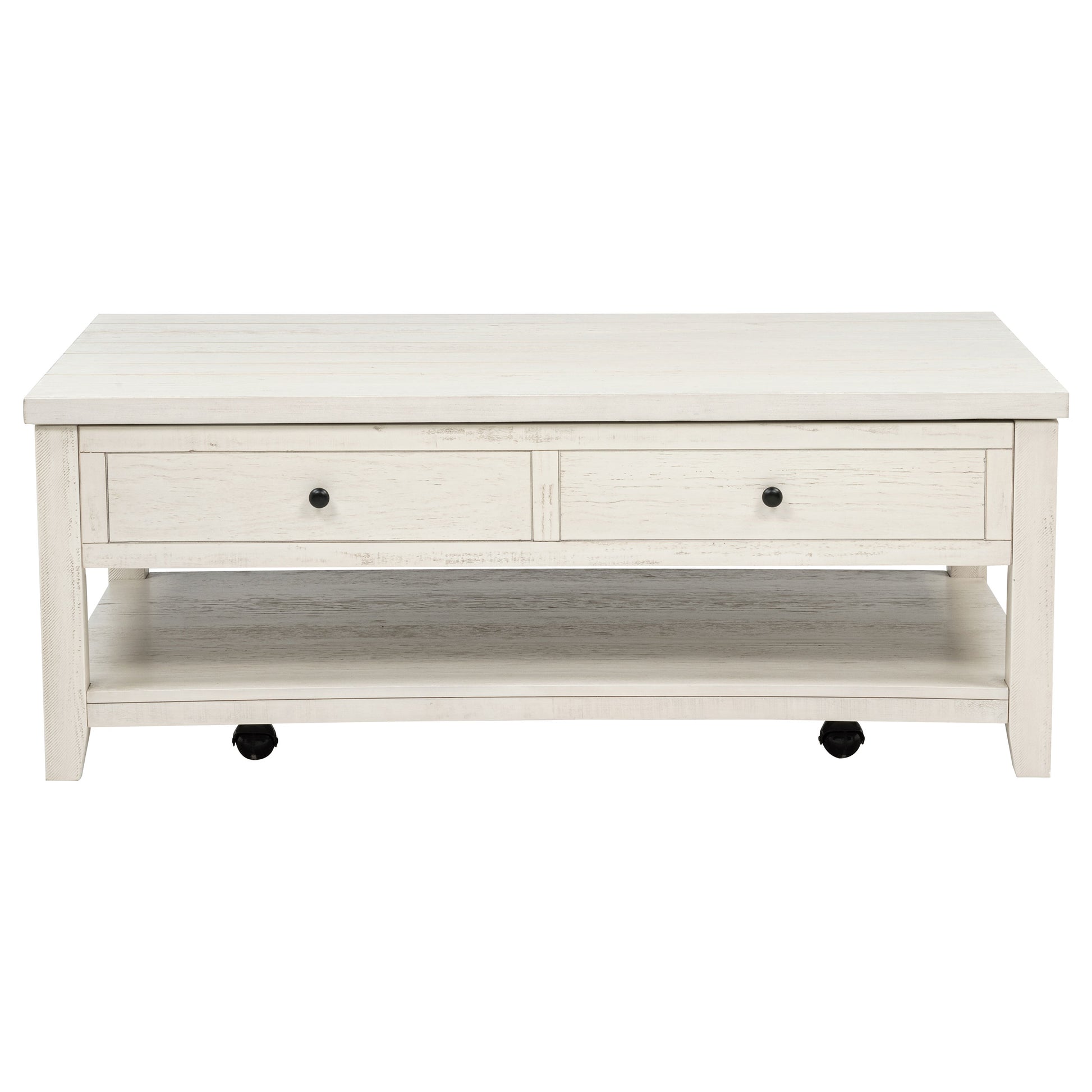 Payne 48-inch Mobile Lift Top Coffee Table Distressed White - Discount Furniture Connection