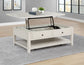Payne 48-inch Mobile Lift Top Coffee Table Distressed White - Discount Furniture Connection