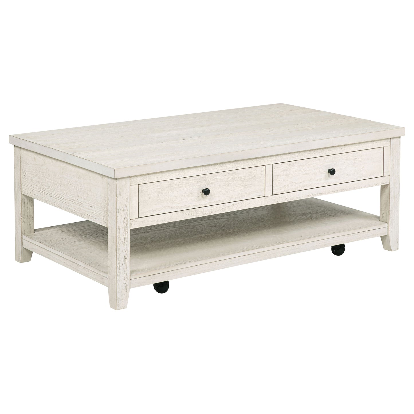 Payne 48-inch Mobile Lift Top Coffee Table Distressed White - Discount Furniture Connection