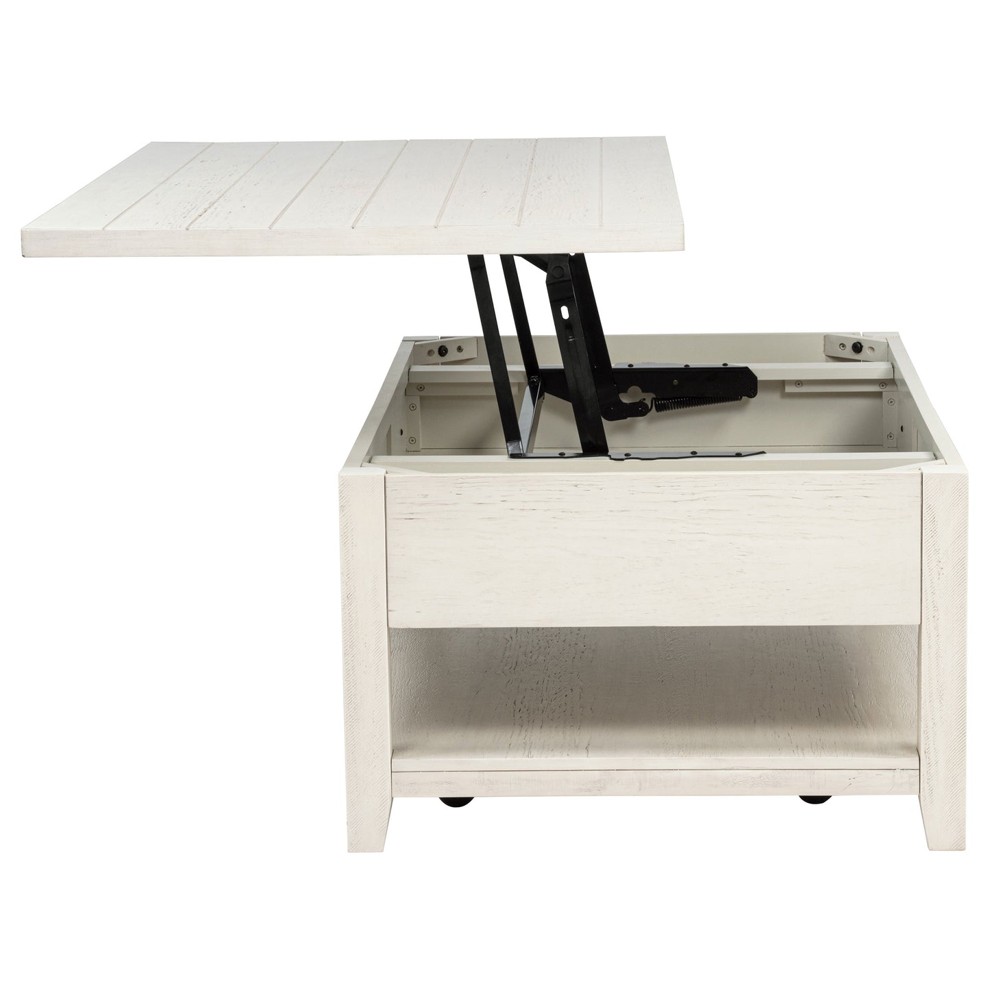Payne 48-inch Mobile Lift Top Coffee Table Distressed White - Discount Furniture Connection