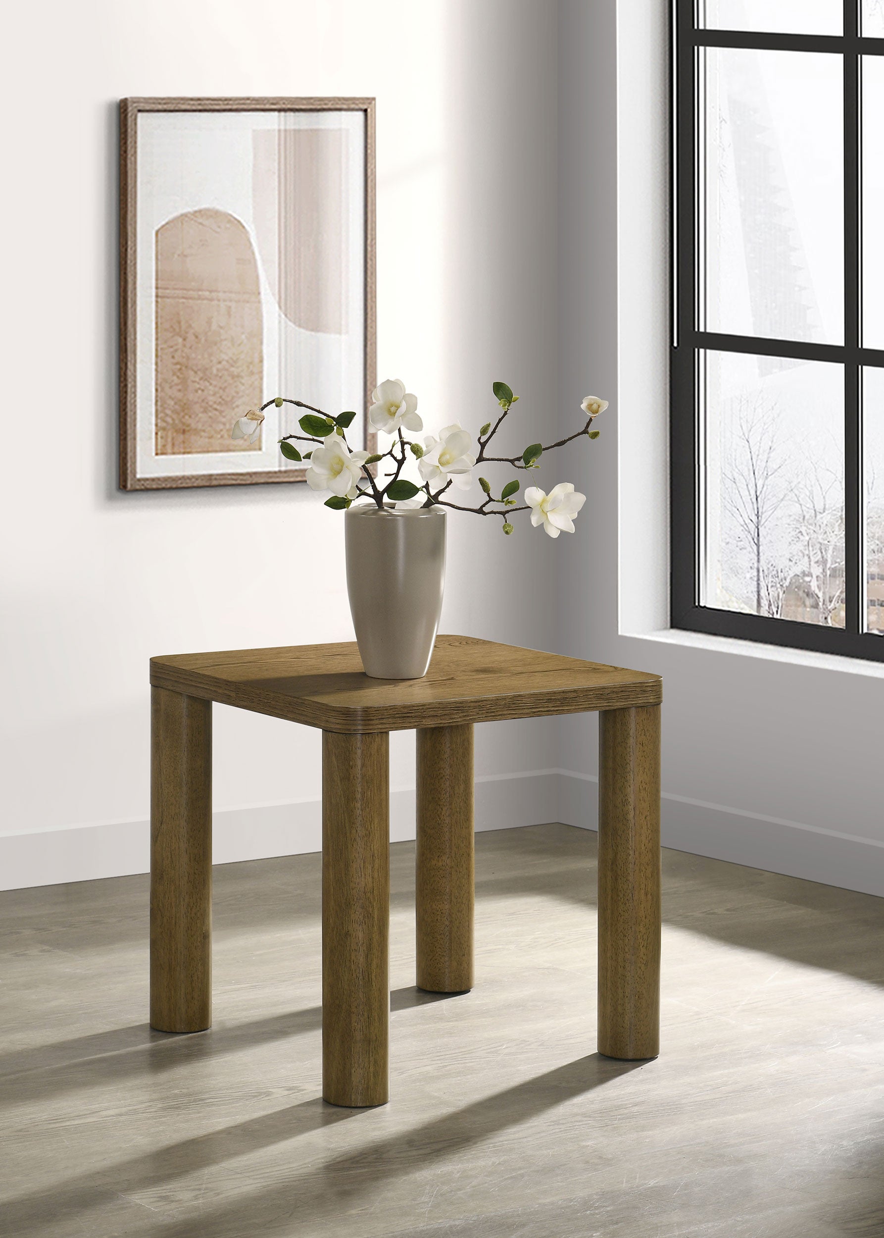 Castlewood Engineered Wood Accent Side End Table Brown Oak - Discount Furniture Connection