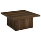 Devar Square Engineered Wood Cocktail Coffee Table Dark Pine - Discount Furniture Connection