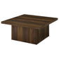 Devar Square Engineered Wood Cocktail Coffee Table Dark Pine - Discount Furniture Connection