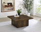 Devar Square Engineered Wood Cocktail Coffee Table Dark Pine - Discount Furniture Connection