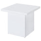 Devar Square Engineered Wood Side End Table White High Gloss