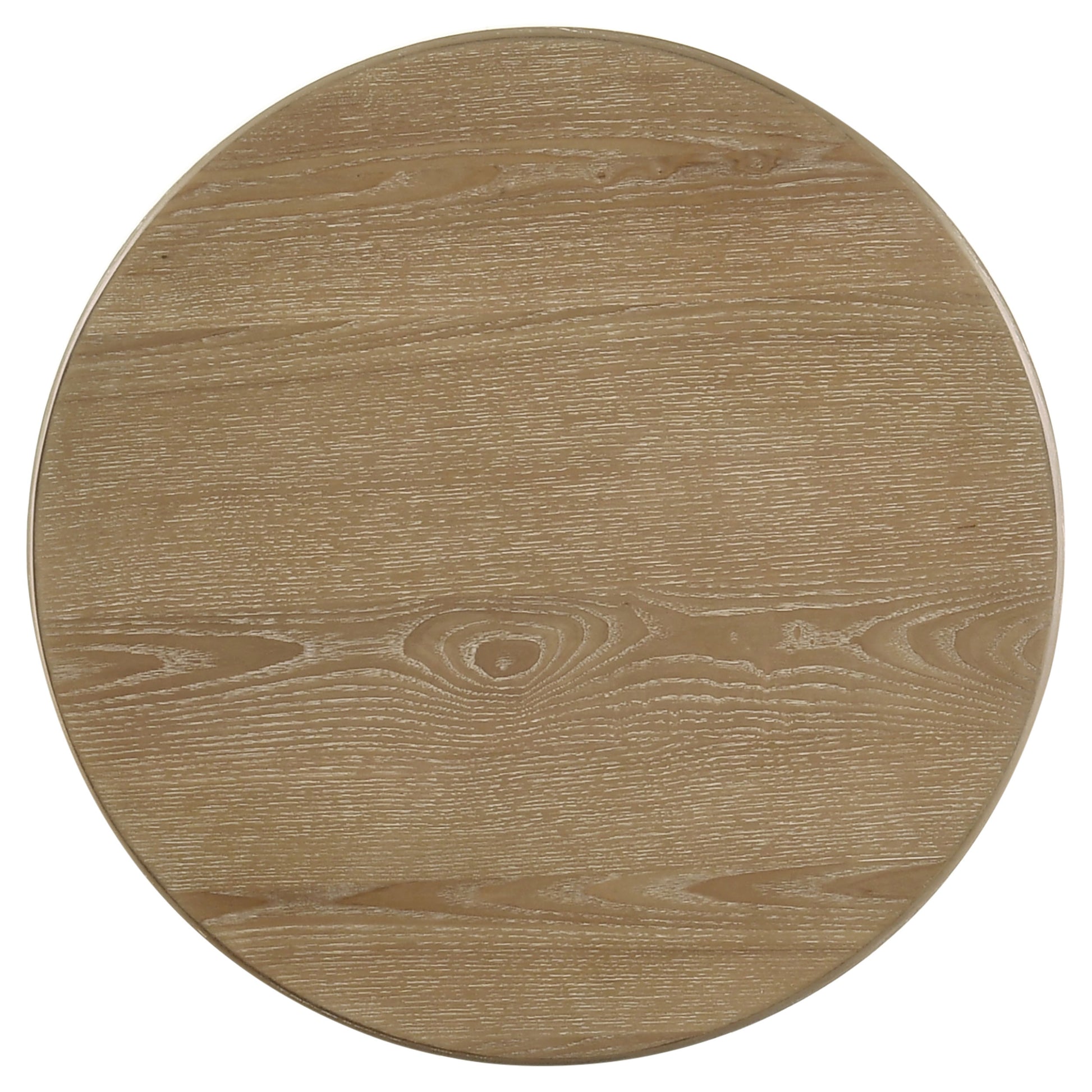 Adina Round Wood Side End Table Distressed Light Brown - Discount Furniture Connection