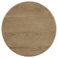 Adina Round Wood Side End Table Distressed Light Brown - Discount Furniture Connection