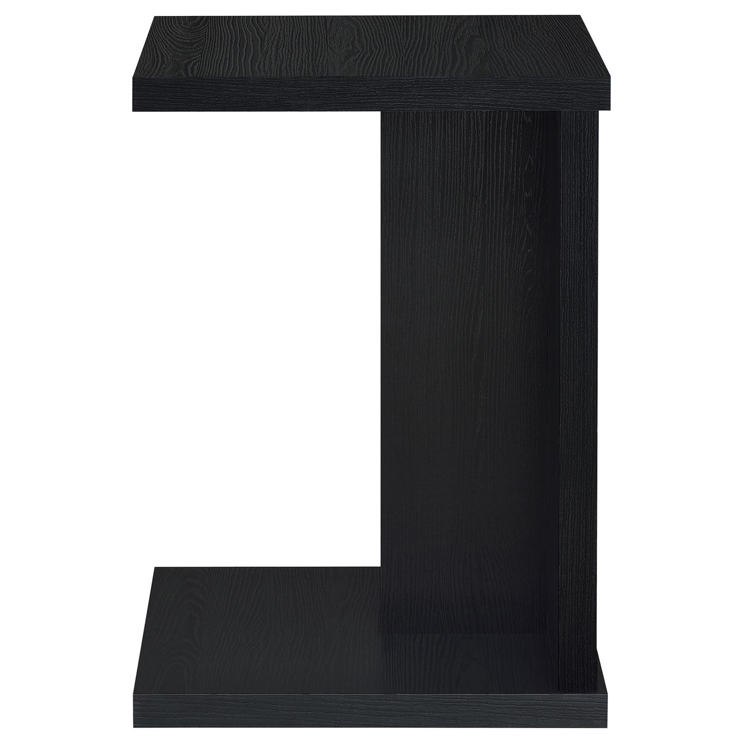 Clower Engineered Wood C-Shaped Sofa Side Table Black