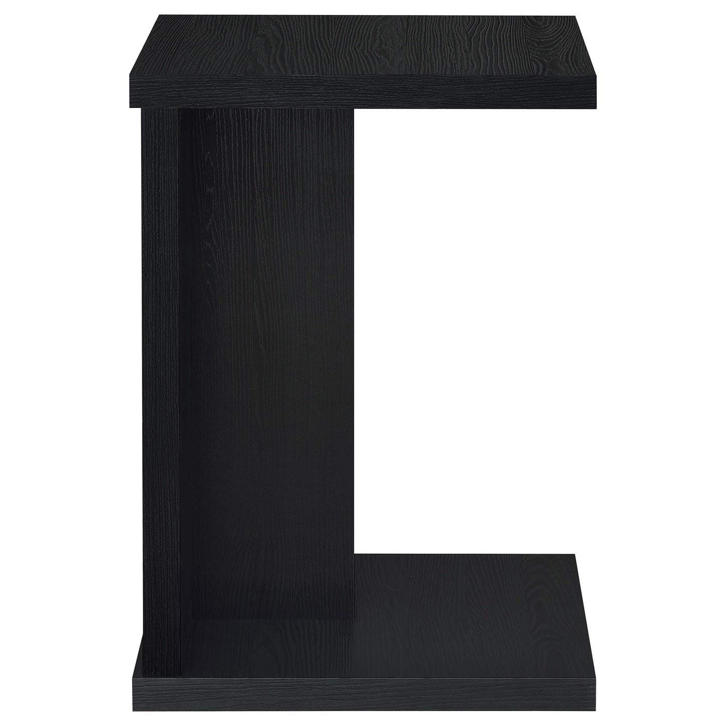 Clower Engineered Wood C-Shaped Sofa Side Table Black