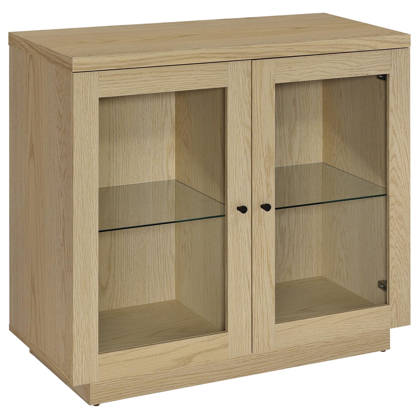 Tilbury 2-door Glass Front Accent Display Cabinet Light Oak - Discount Furniture Connection