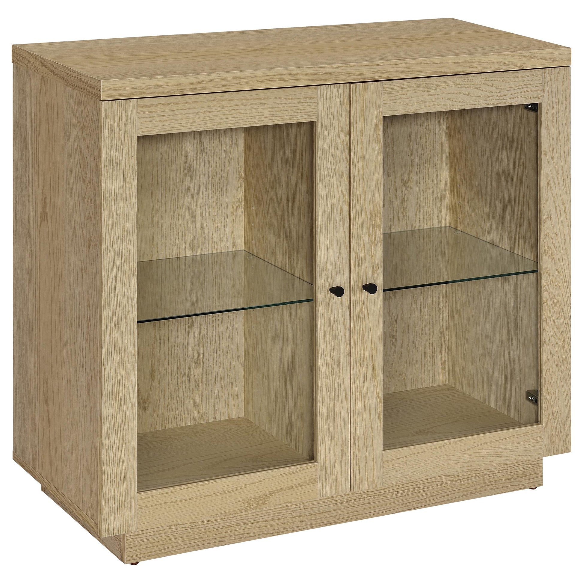 Tilbury 2-door Glass Front Accent Display Cabinet Light Oak - Discount Furniture Connection