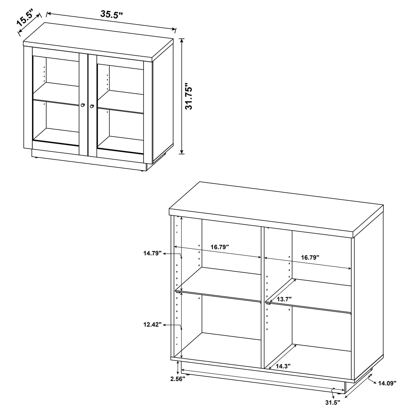 Tilbury 2-door Glass Front Accent Display Cabinet Light Oak - Discount Furniture Connection