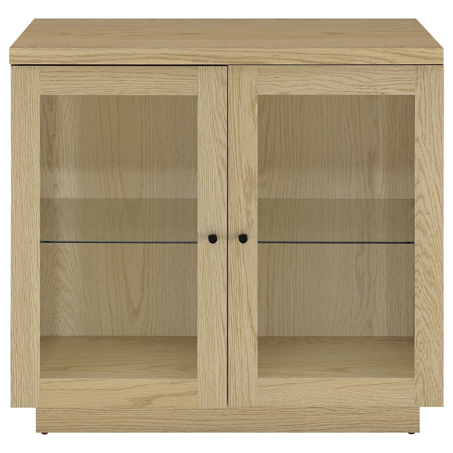 Tilbury 2-door Glass Front Accent Display Cabinet Light Oak - Discount Furniture Connection