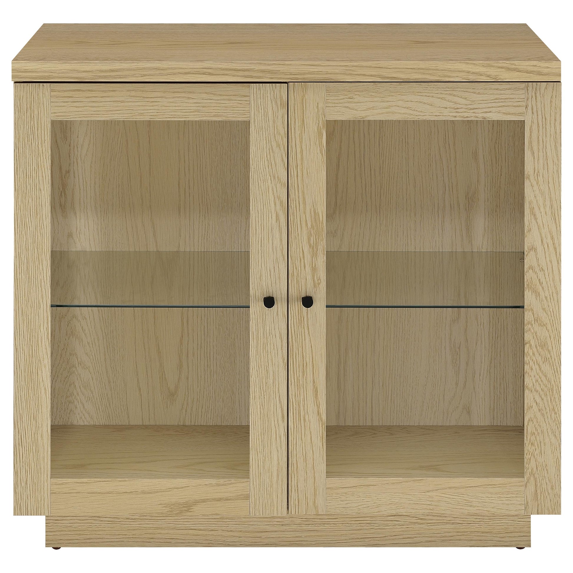 Tilbury 2-door Glass Front Accent Display Cabinet Light Oak - Discount Furniture Connection