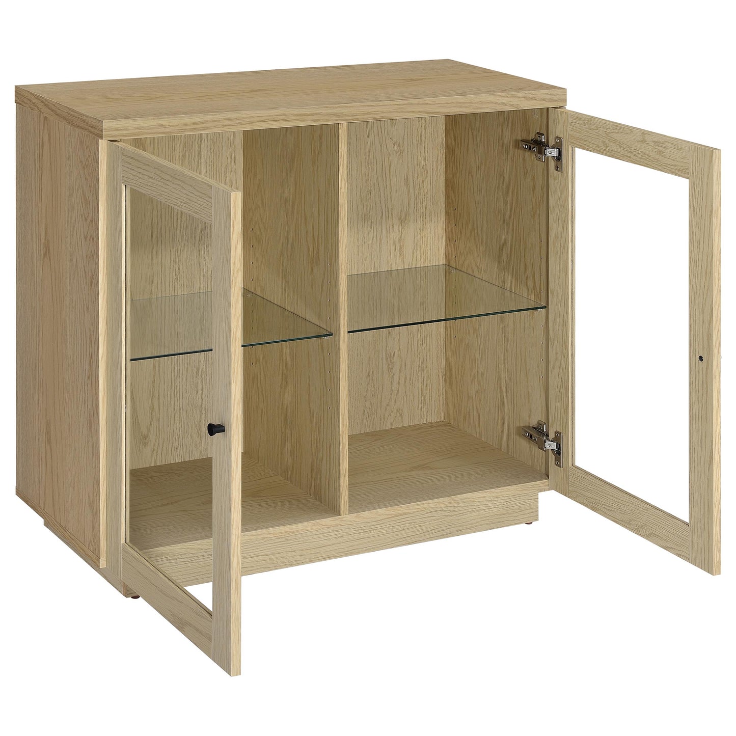 Tilbury 2-door Glass Front Accent Display Cabinet Light Oak - Discount Furniture Connection