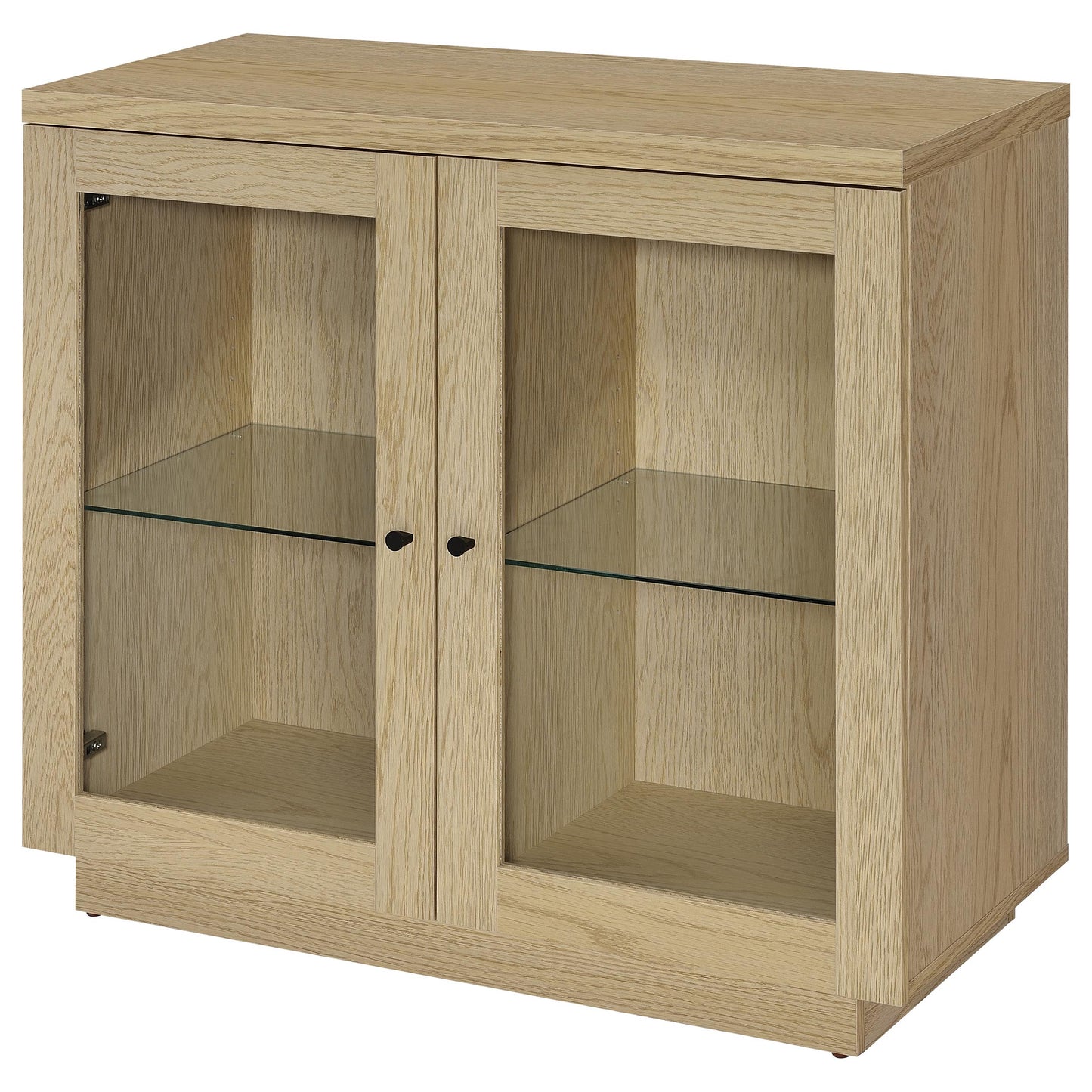 Tilbury 2-door Glass Front Accent Display Cabinet Light Oak - Discount Furniture Connection