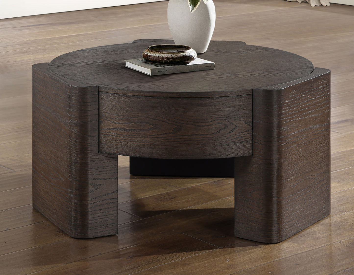 Salina 32.5″ Round Coffee Table with Casters