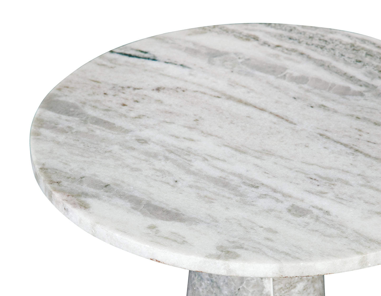 Joni 18″ Round Fantasy Gray Marble Accent End Table