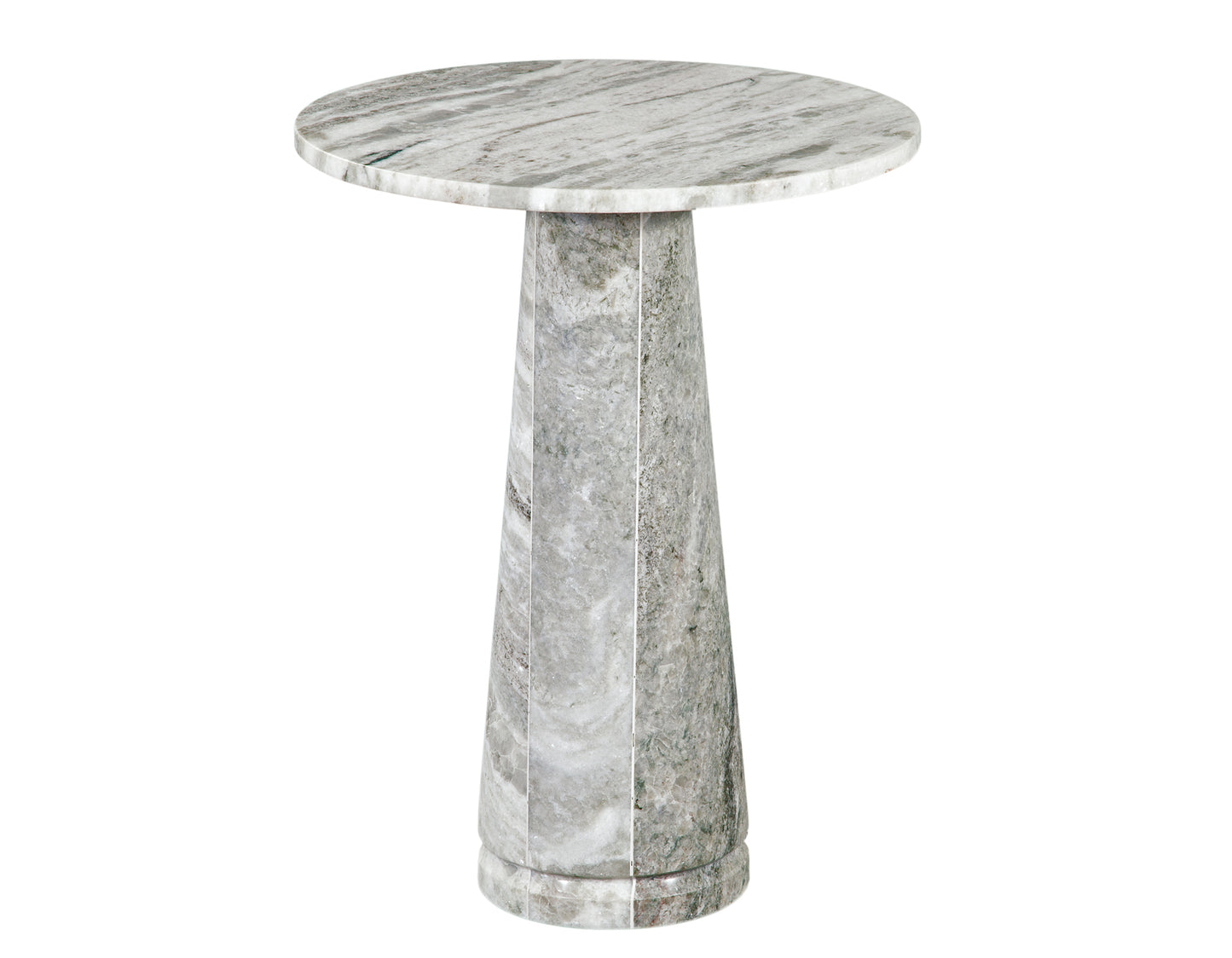 Joni 18″ Round Fantasy Gray Marble Accent End Table