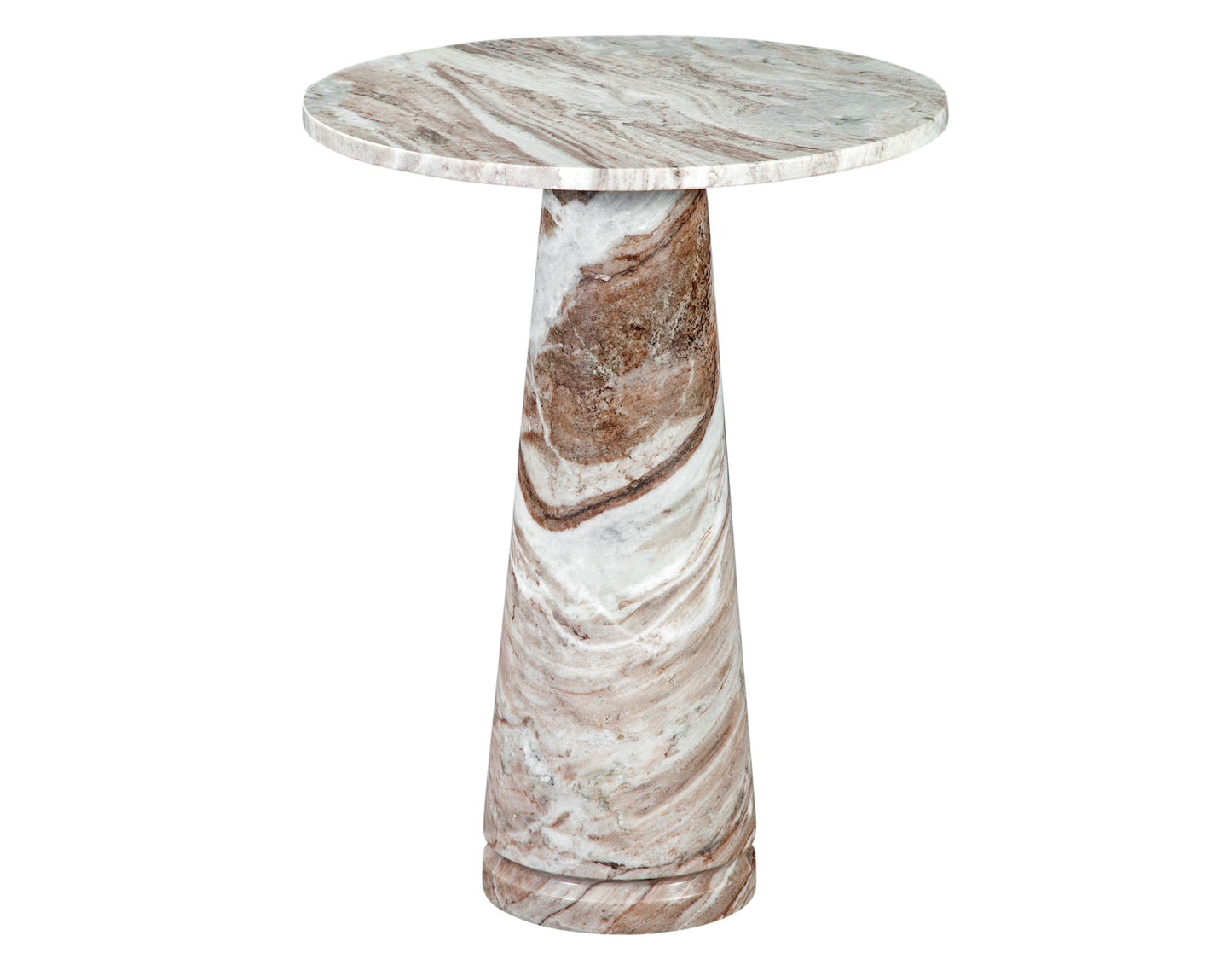Joni 18″ Round Toronto Brown Marble Accent End Table