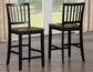 Joplin Solid Wood 24″ Farmhouse Counter Stool, Walnut and Ebony Finish