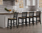 Joplin Solid Wood 24″ Farmhouse Counter Stool, Walnut and Ebony Finish