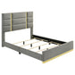 Ines 4-piece Queen Bedroom Set Grey and White High Gloss - Discount Furniture Connection