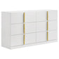 Ines 4-piece Eastern King Bedroom Set Navy and White High Gloss