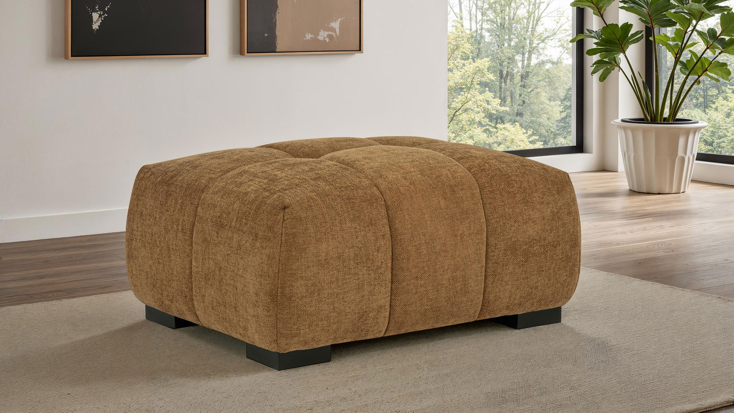 Octavia Upholstered Rectangular Ottoman Amber - Discount Furniture Connection
