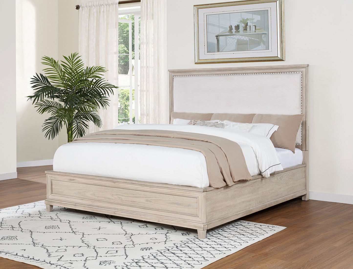 Pembroke 66-inch California King Panel Bed Washed Oak - Discount Furniture Connection
