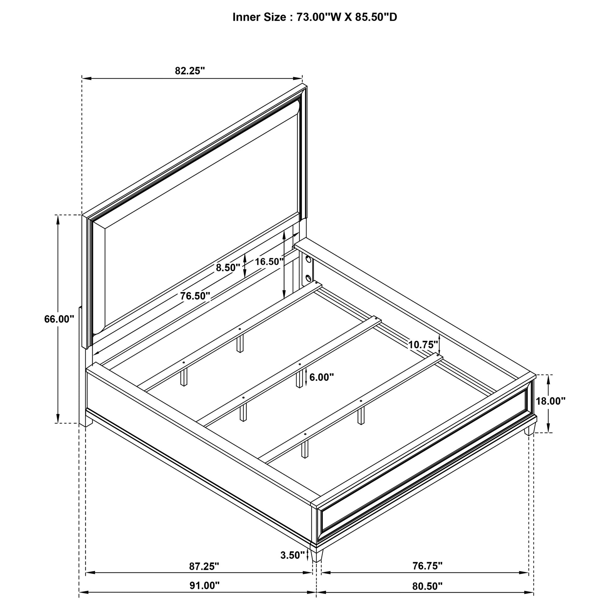 Pembroke 66-inch California King Panel Bed Washed Oak - Discount Furniture Connection