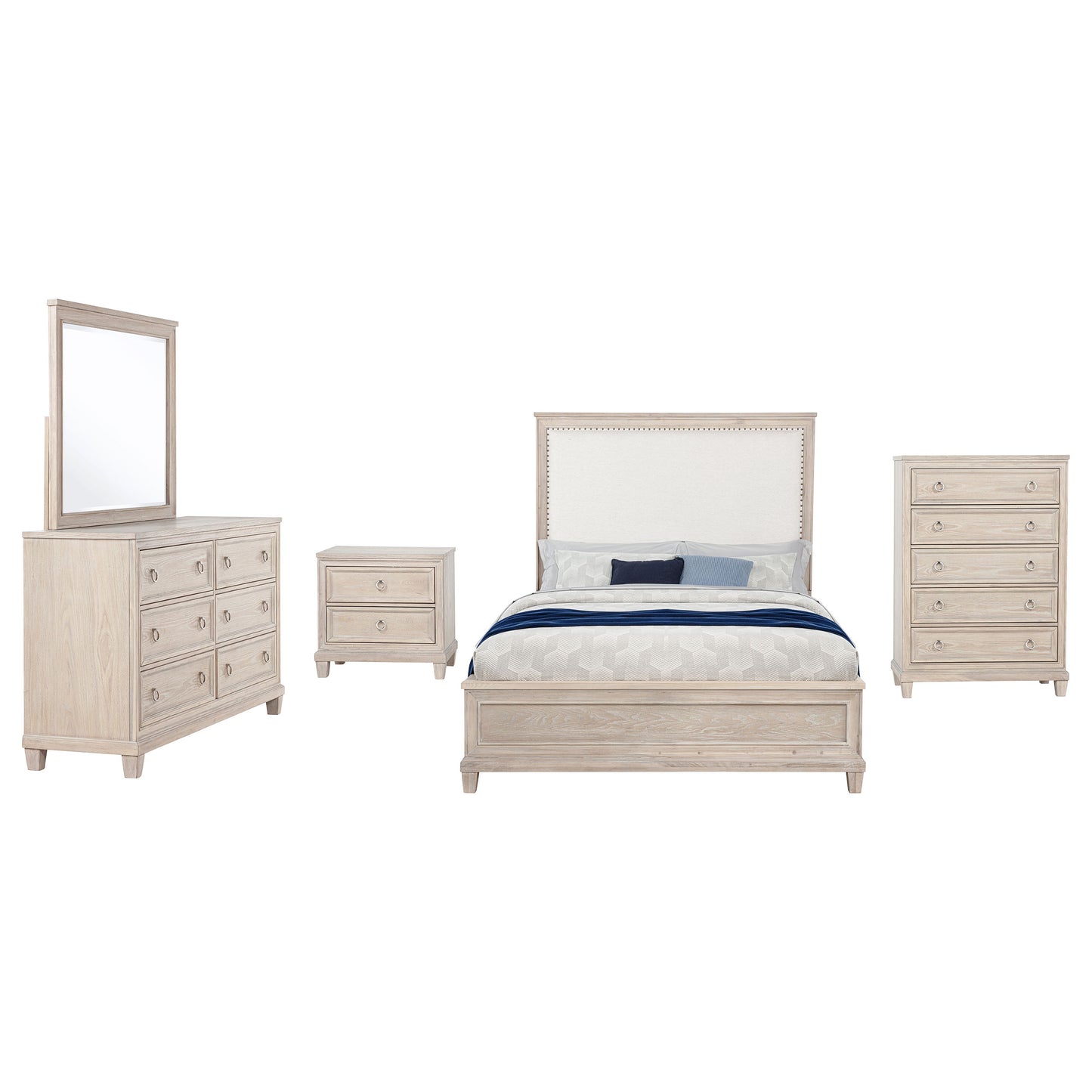 Pembroke 5-piece California King Bedroom Set Washed Oak - Discount Furniture Connection