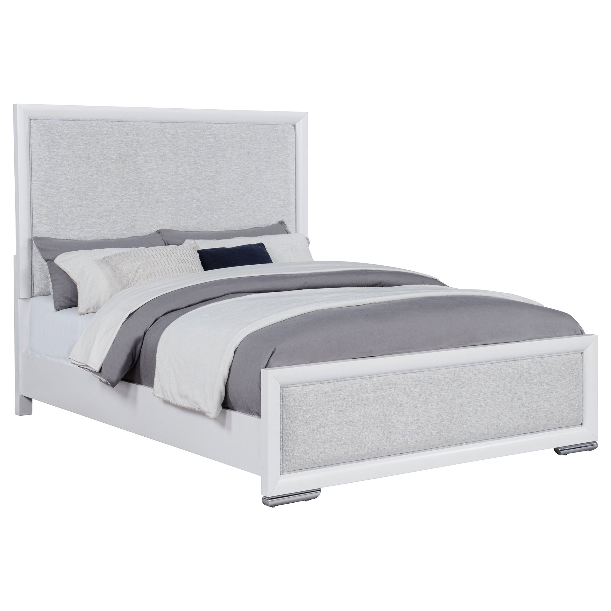 Gracemont 57-inch Queen Panel Bed Grey and White - Discount Furniture Connection