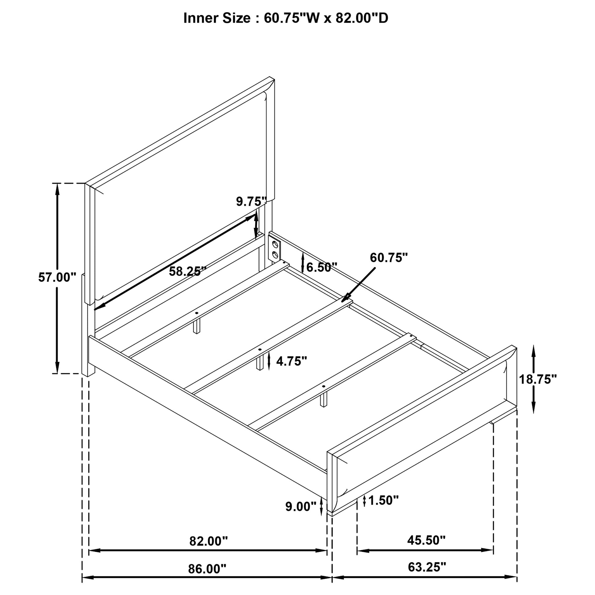 Gracemont 57-inch Queen Panel Bed Grey and White - Discount Furniture Connection