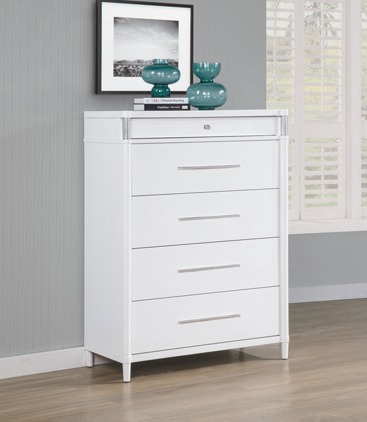 Gracemont 5-drawer Bedroom Chest of Drawers White - Discount Furniture Connection