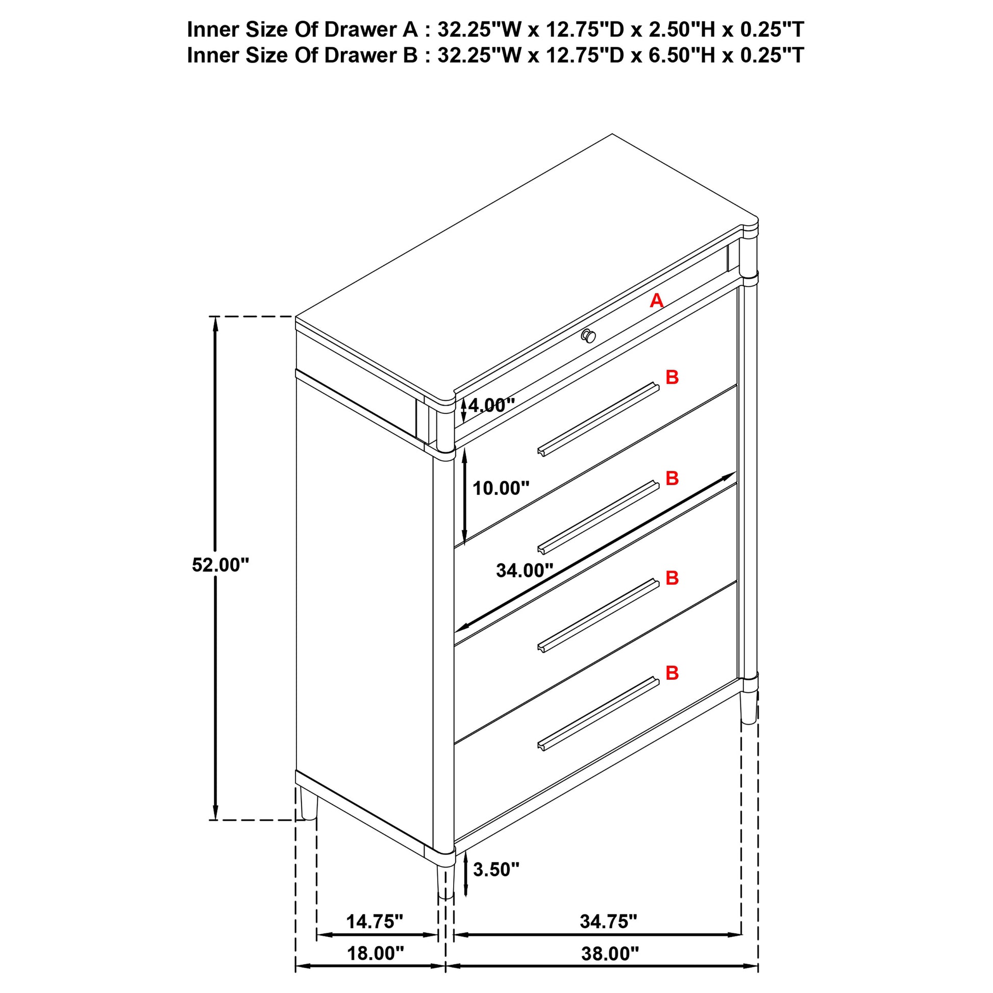 Gracemont 5-drawer Bedroom Chest of Drawers White - Discount Furniture Connection