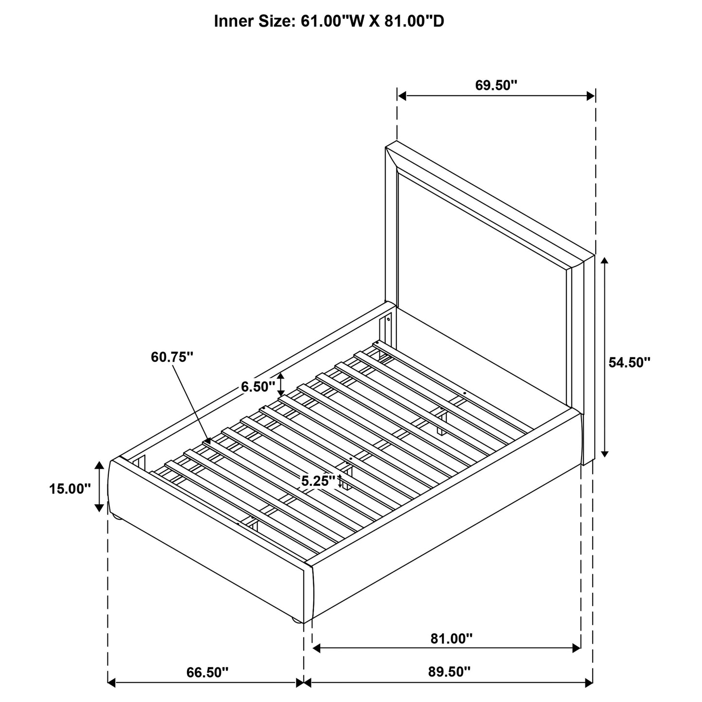 Lawson 54-inch Upholstered Queen Platform Bed Light Saddle