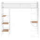 Campus 3-shelf Metal Twin Workstation Loft Bed Matte White - Discount Furniture Connection