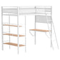Campus 3-shelf Metal Twin Workstation Loft Bed Matte White - Discount Furniture Connection